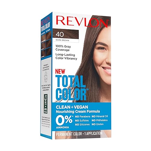 Revlon - Tinte vegano Total Color para el cabello con cobertura 100 gris individual paquete de Café Oscuro