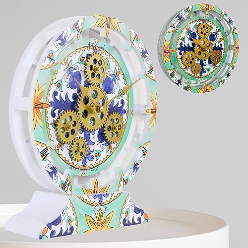 Miniatura 5 de The Gears - Reloj de pared con engranajes móviles (Maiori, redondo de 10 pulgadas)