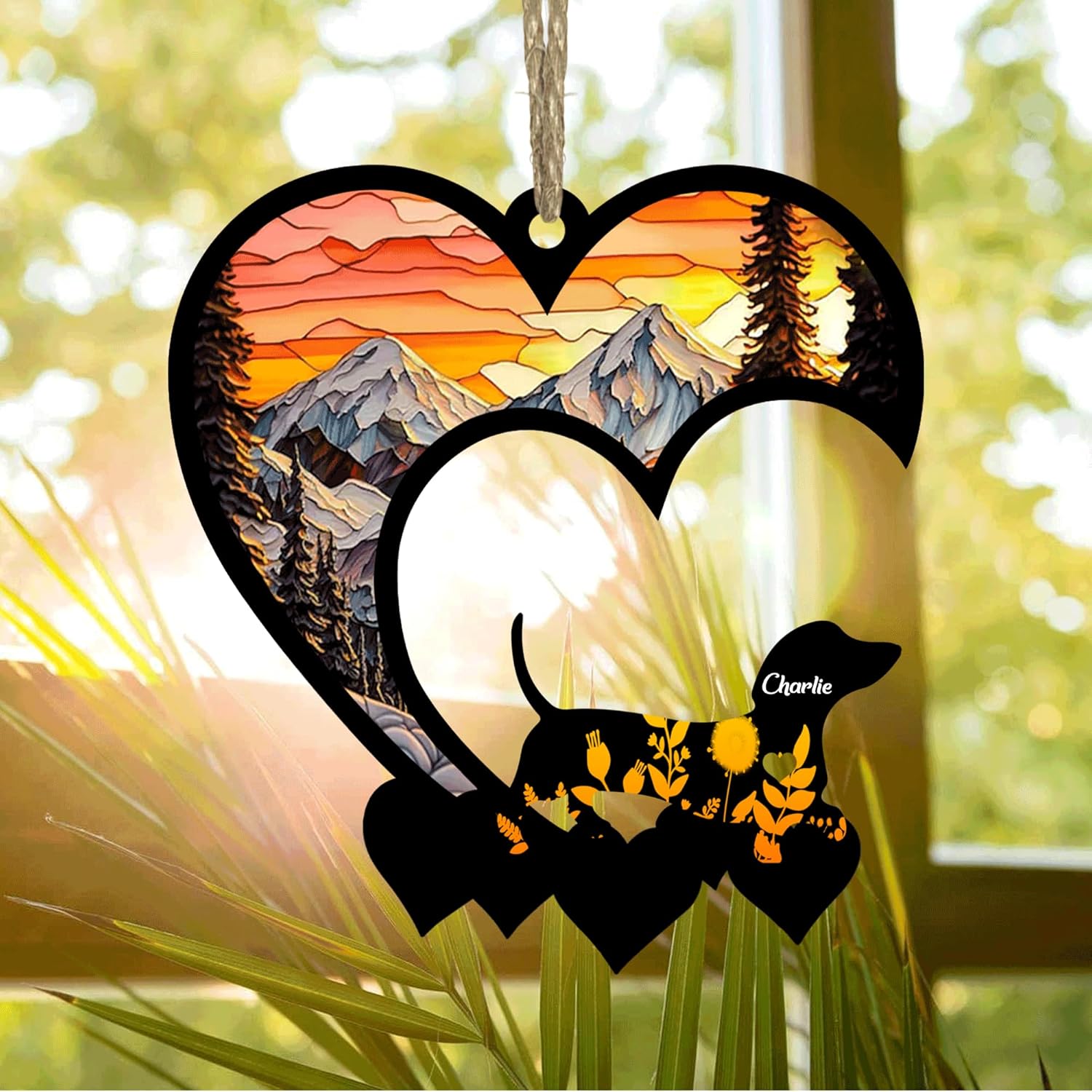 Lovely POD Dachshund Suncatcher Ornaments, Personalized Dachshund Memorial with Name, Dogs Loss Ornaments, Dog Remembrance Gift, Dog Memory Ornament, Loss of Dogs Sympathy Gifts - Image 3