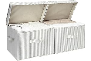 StorageWorks Decorative Storage Basket with Lid and Handles