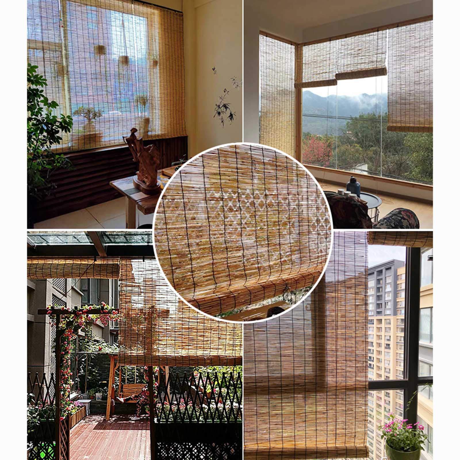 Jolan Persiana De Bambú Caña,Persianas Enrollables De Bambú Son Opacas,Cortinas De Paja Sunshade,Estor Enrollable Natural,Varios Tamaños,60 Cm 70 Cm 80 Cm 90 Cm 100 Cm 180 Cm