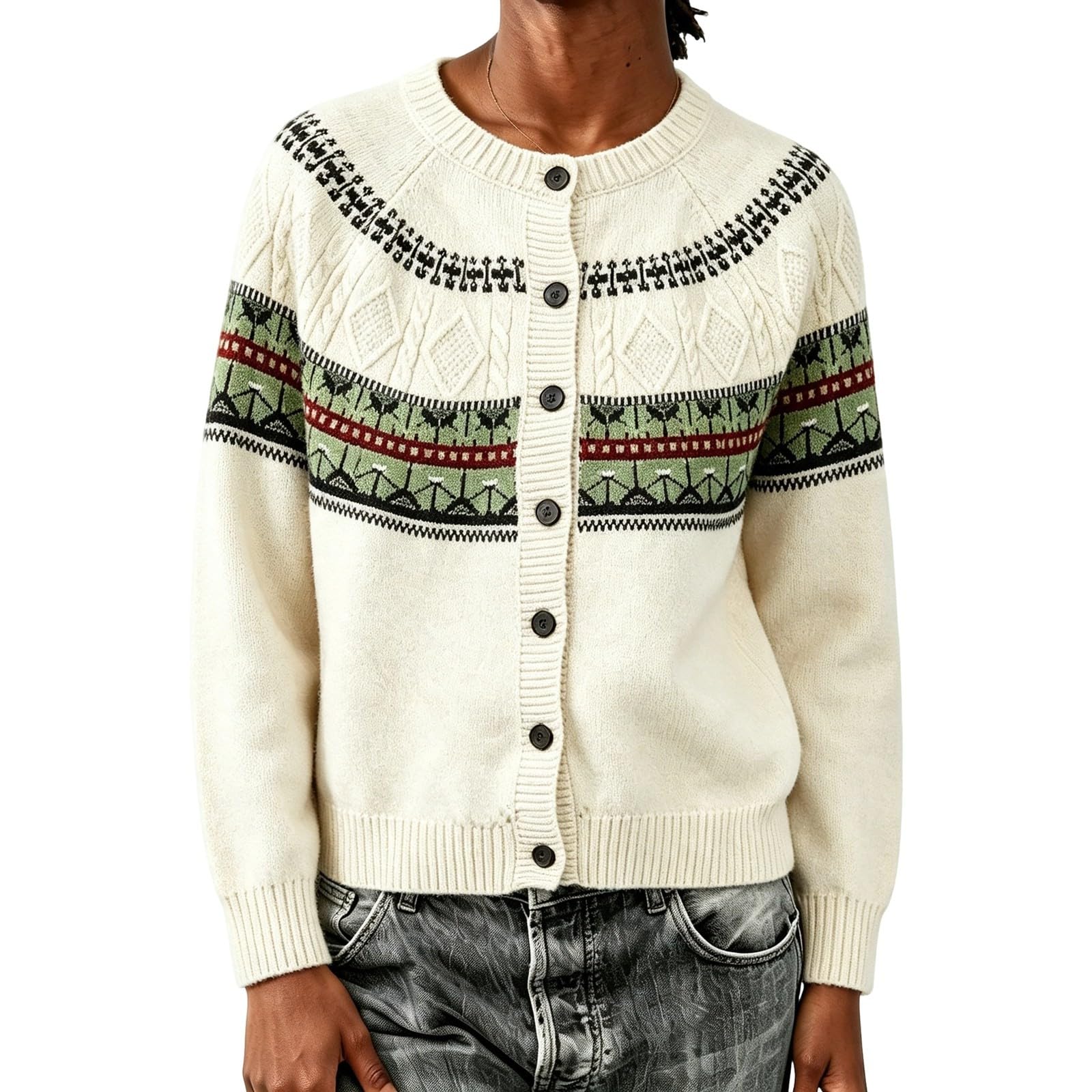 Gilet Cardigan Long en Maille Femme, Modèle Ample à Poches Décontracté