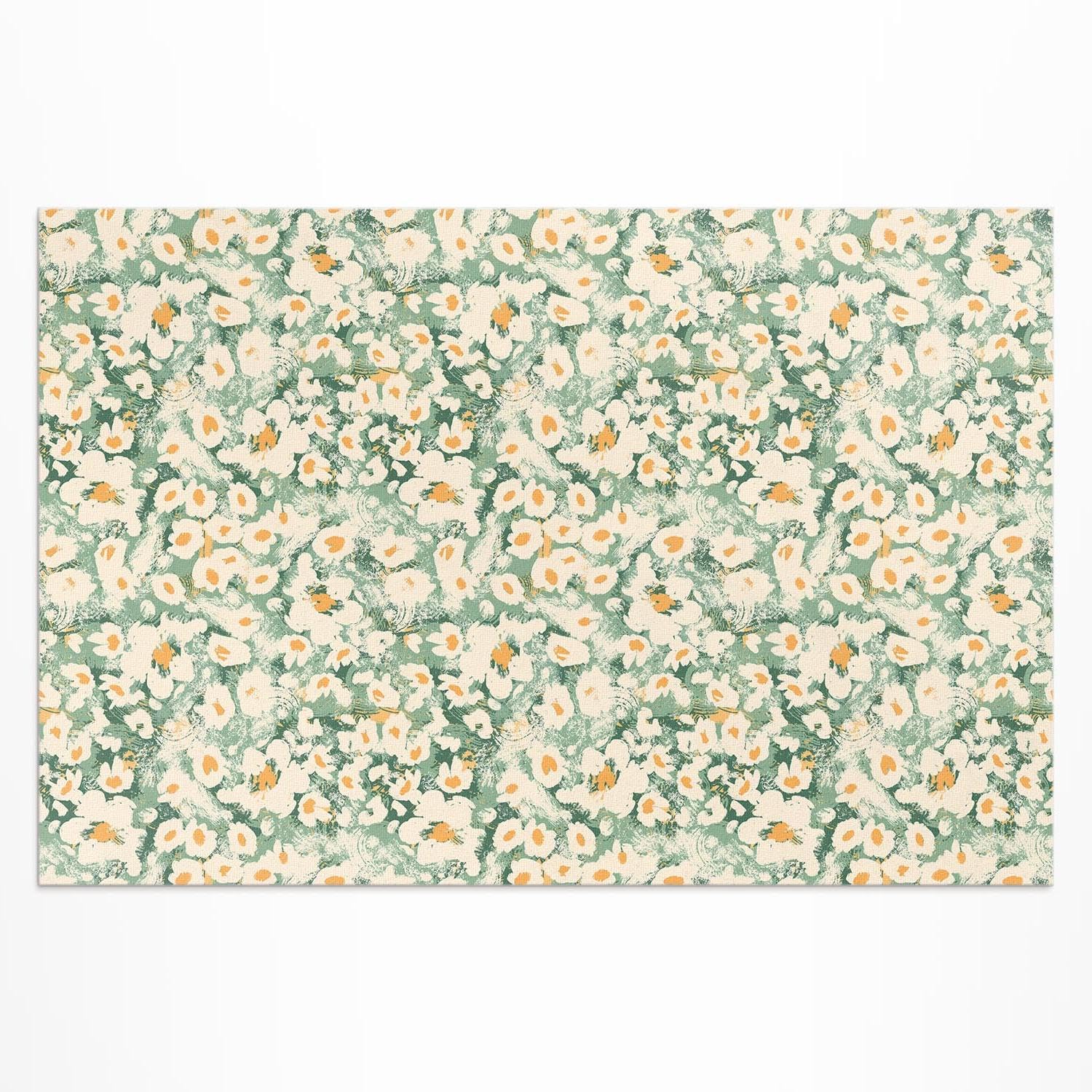 Tapis de sol vinyle 150x225 cm Prairie des Champs pour décoration de balcon et porche