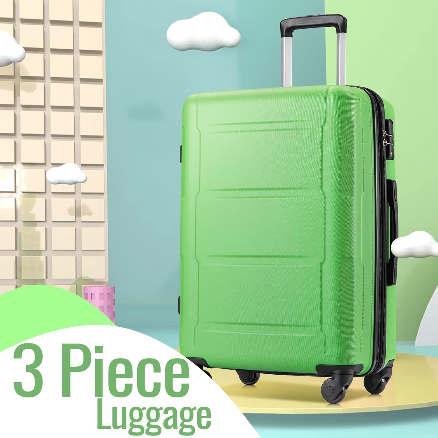 Miniatura 2 de Merax - Juego de valijas con cerraduras TSA 3 unidades livianas de PET de 20pulgadas 24pulgadas y 28pulgadas