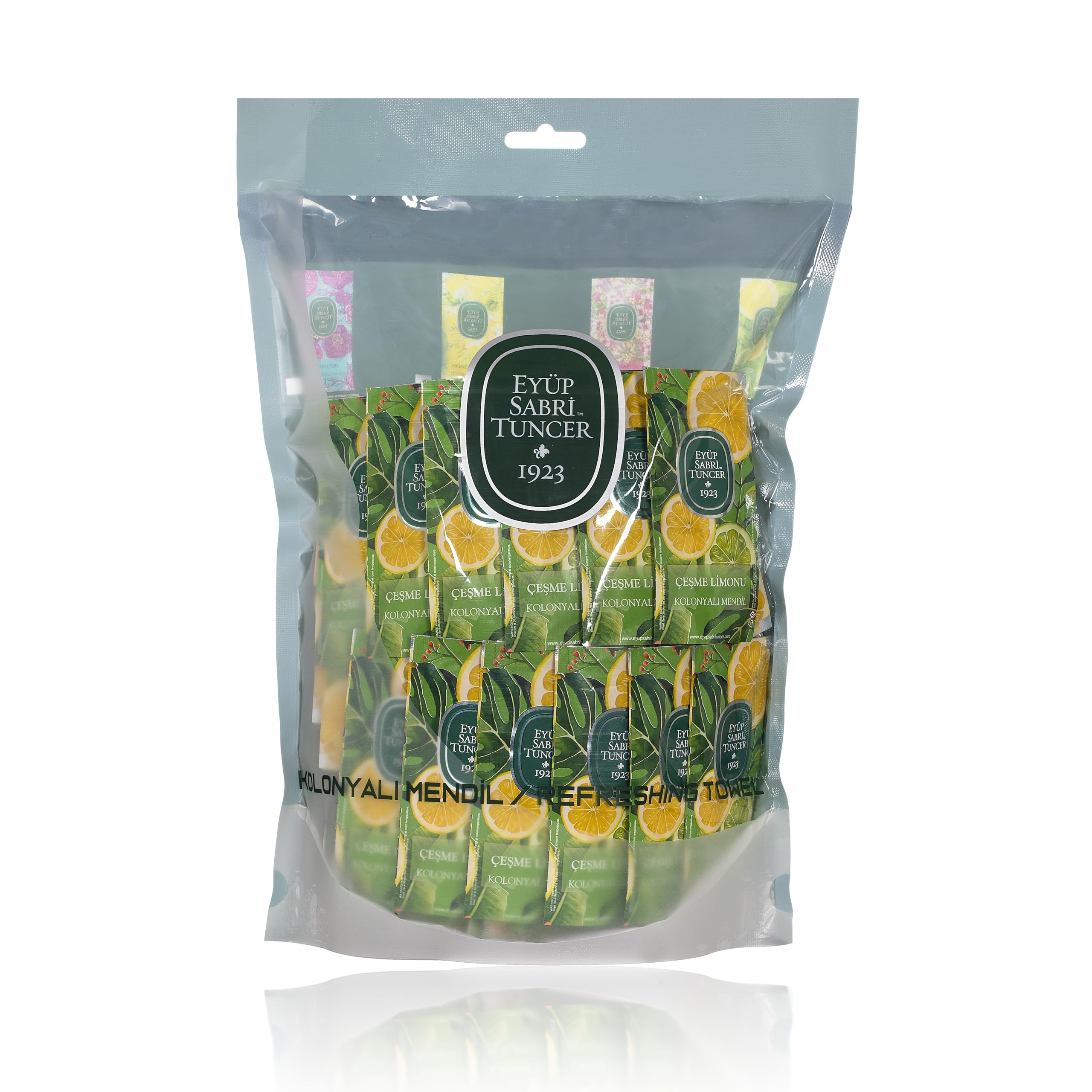 Eyüp Sabri Tuncer Kolonyalı Mendil Çeşme Limonu 150 Li Doypack Poşet 5X10 Küçük Boy 1 Paket