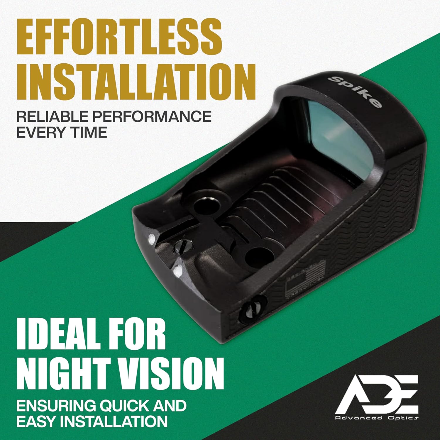 Ade Advanced Optics RD3-018-SC Spike Green Dot Sight for Springfield Hellcat OSP/PRO, Mossberg MC2SC, Ruger Max-9, Kimber R7 Mako, Canik TP9 Elite SC – Reflex Sight with RMS Footprint – NOT Red Dot