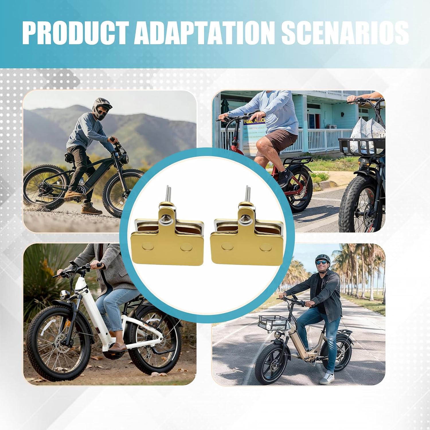 2 Pairs Brake Pads Compatible with Heybike (2022 Later) Mars1.0/2.0, Explorer, Ranger, Cityscape, Race Plus, Race Max, Horizon, Cityrun, Tyson, Sola EBike Accessories