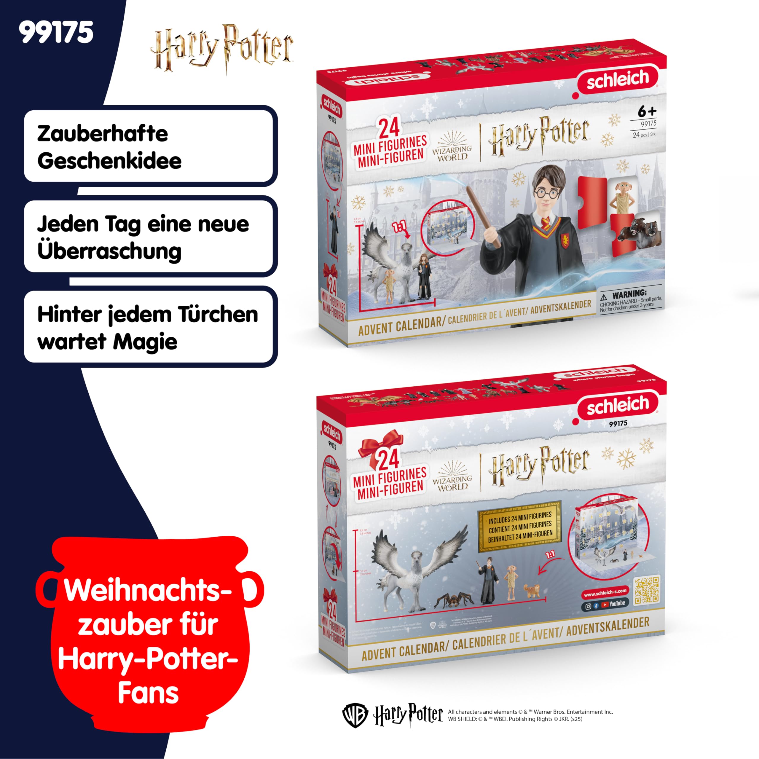 schleich HARRY POTTER Adventskalender 2025 – 99175 | detailgetreue Sammelfiguren & Spielfiguren | Geschenkidee für Kinder ab 6 Jahren & Sammler | Weihnachtskalender mit 24 Figuren & Zubehör