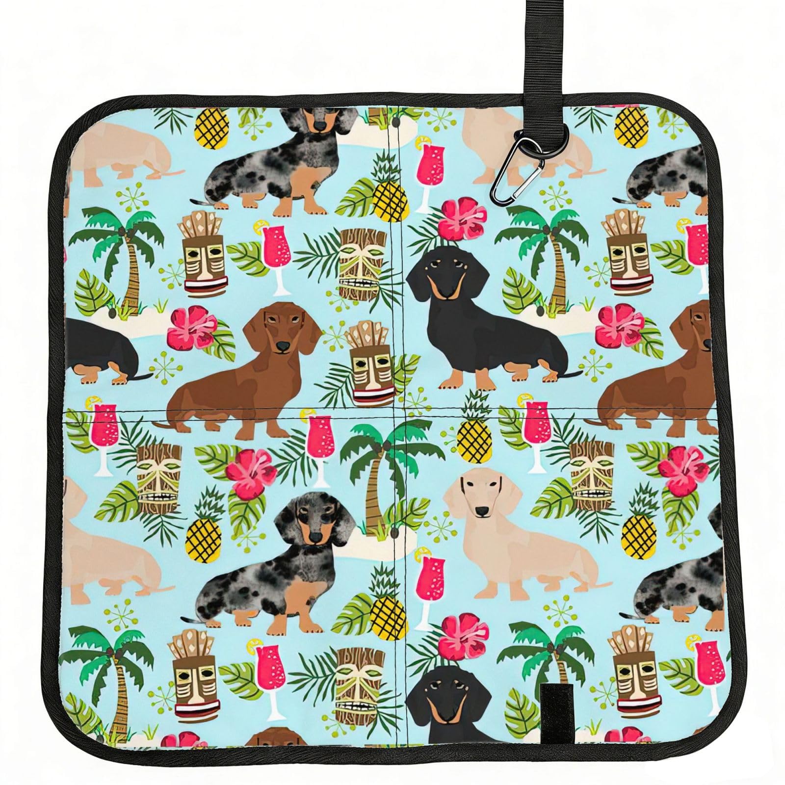 YGLHBDPBF Dog Pineapple Print Camping seat cushion,Foldable Sitting Pads,Save Backpack Space for Hiking