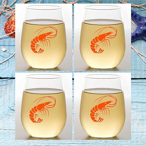 Miniatura 6 de Juego de 4 copas de vino de plástico inastillables de 16 onzas fabricadas en los Estados Unidos (Life is Better at the Lake)