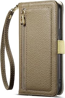Funda para Samsung Galaxy S25 Edge, a prueba de golpes, cierre magnético, de piel, con ranuras para tarjetas, función atril, funda protectora para Samsung Galaxy S25 Edge, color marrón