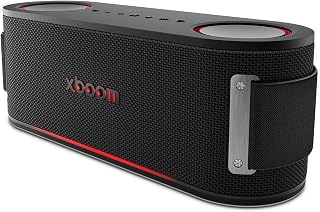 LG xboom Bounce by will.i.am Portable Bluetooth Speaker (Signature Sound, Upward Passive Spotlights, IP67, Up to 30 Hours Battery Life), Black [Model Year: 2025]