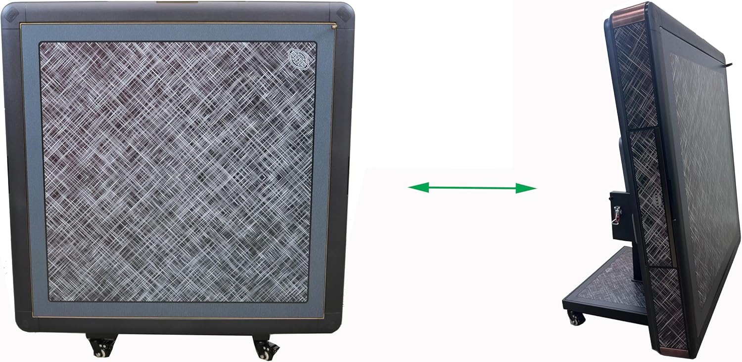 usamjtable Roller Coaster Style 40mm Chinese/Filipino/American Mahjong Folding Automatic Mahjong Table Polysilver Color Ultra Thin 2 Set of Numbered Tiles &Table Dust Cloth