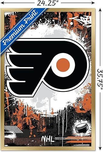 Vista 89 de Trends International NHL Philadelphia Flyers - Póster de pared Maximalist Logo 23, 14.72 x 22.37 pulgadas, versión enmarcada en bronce Versión