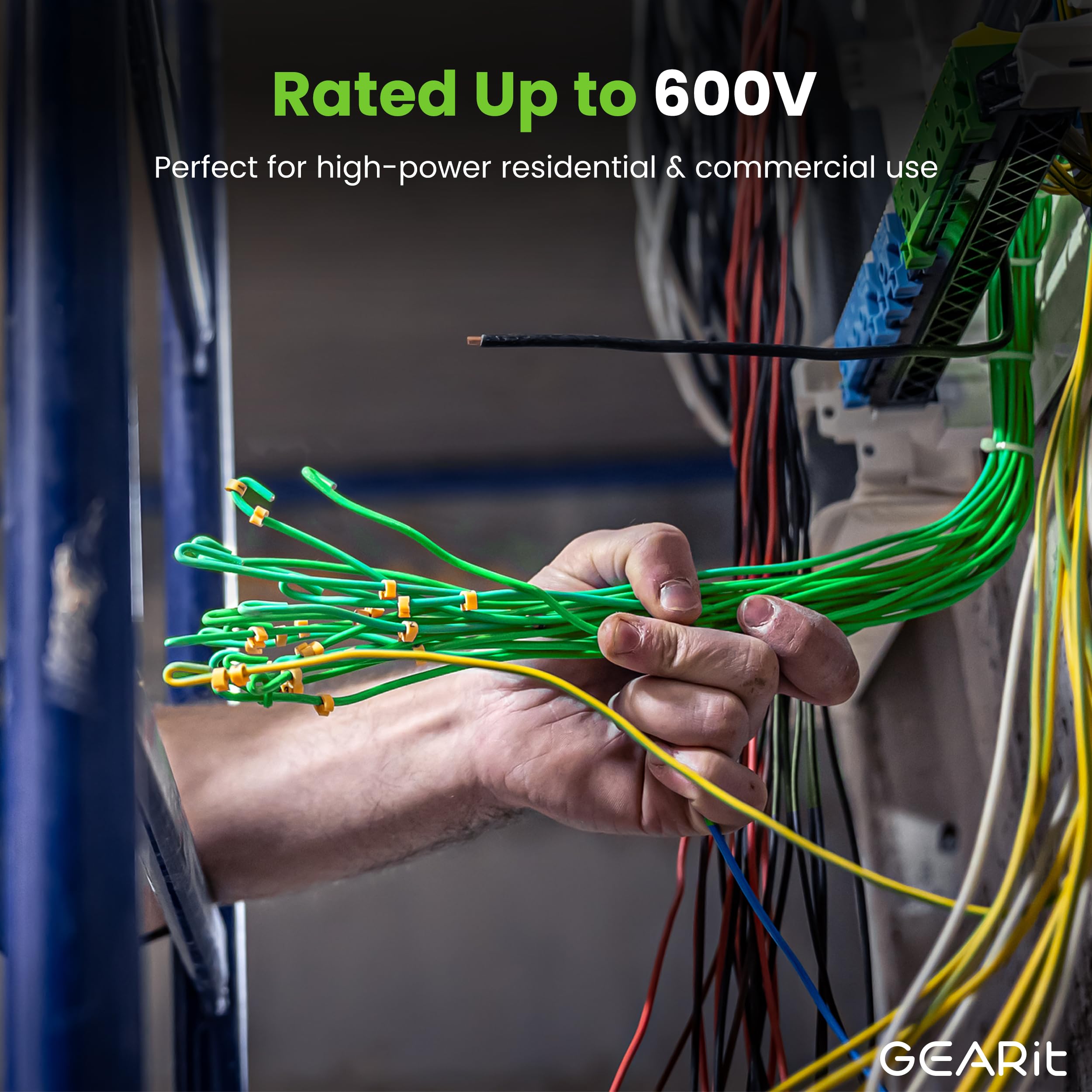 GEARit Cable THHN trenzado (calibre 10, 150 pies) 100% OFC, cable eléctrico para construcción, clasificado para hasta 600 voltios, conductor único, cubierta de nailon, certificación UL/RoHs, rojo, 150