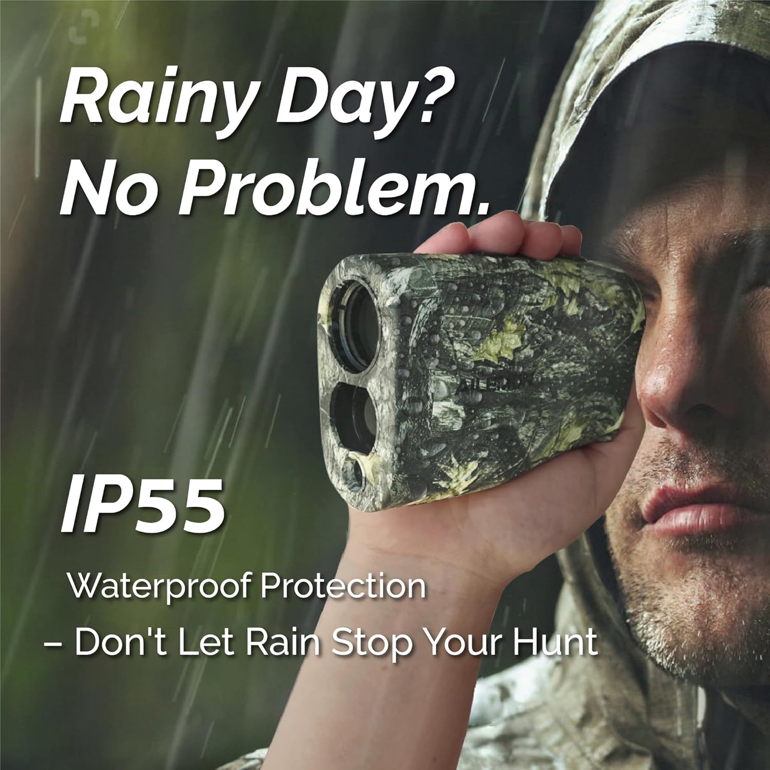 Hunting Laser Rangefinder Bow Range Finder Camo Distance Measuring Outdoor Wild 900Y with Red Display, Distance/Angle/Scan 6X Magnification