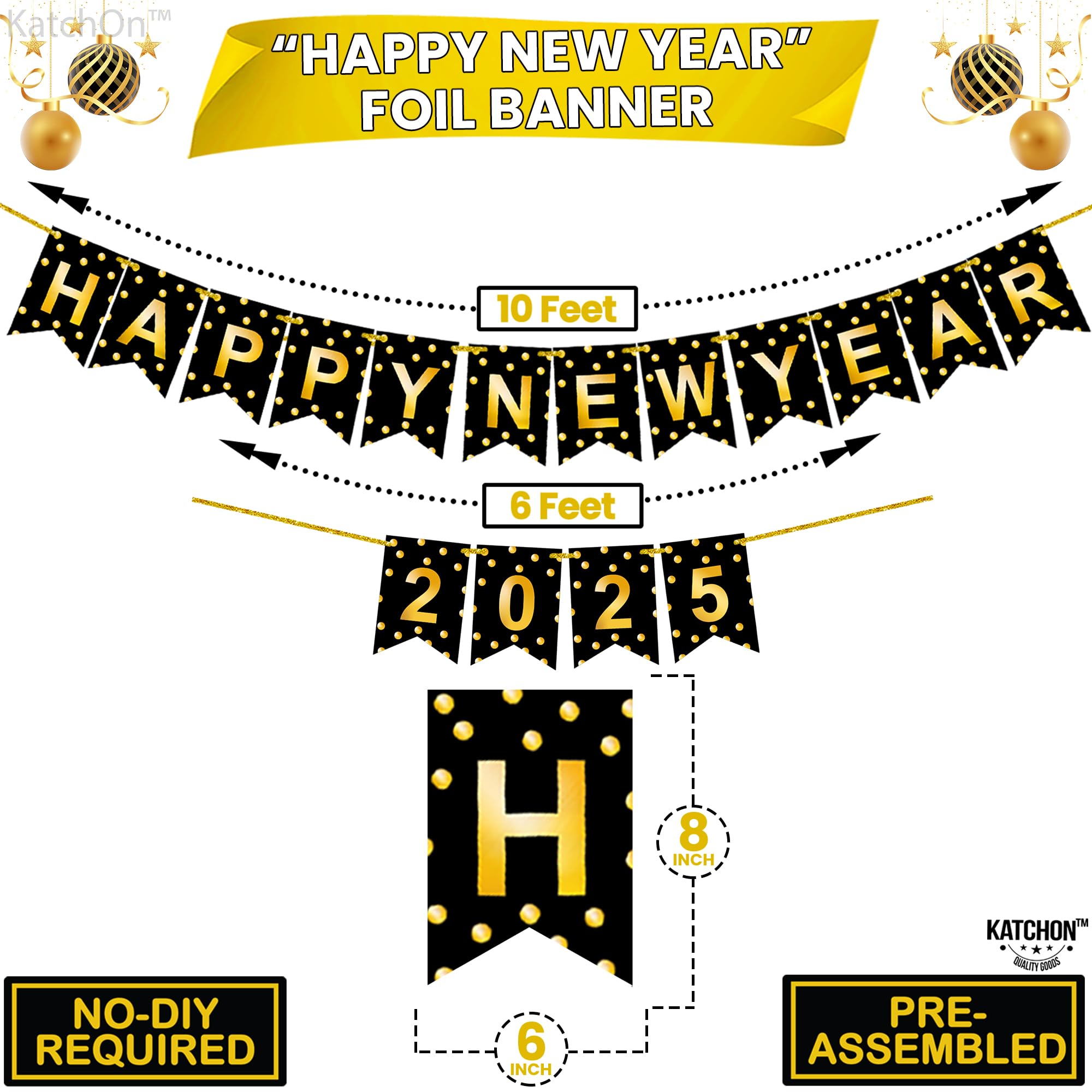 Snapklik.com : Happy New Year Banner 2025 - No DIY, 10 Feet Happy New ...
