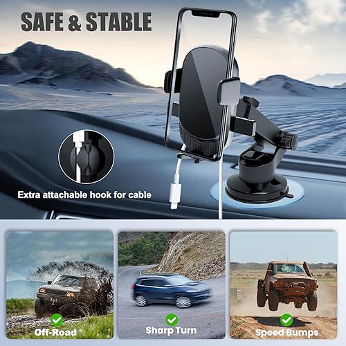 Miniatura 6 de Soporte de teléfono para automóvil ventosa estable giratoria Soporte de teléfono para salpicadero del automóvil, ventilación de aire, soporte de