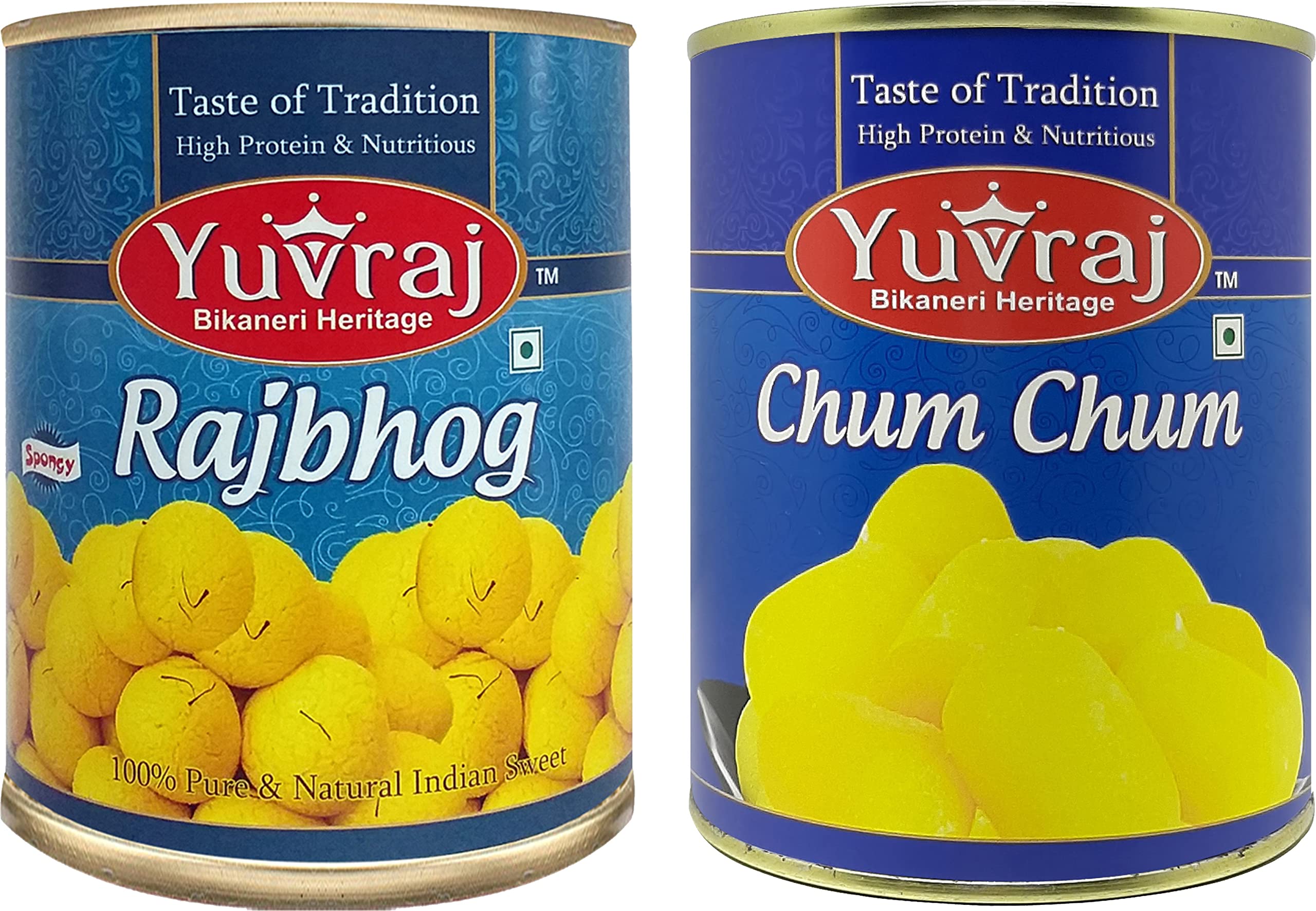 YUVRAJ Sweets Cham Cham & Rajbhog combo pack (1 KG x 2)
