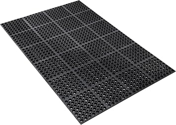 UNIMAT-Commercial Restaurant Kitchen MAT - Wet and Dry Anti-Fatigue Premium mat Lite with Non-Slip Backing Heavy Duty Industrial Use-39 x 58 1/2 x 1/2 Black-Ideal