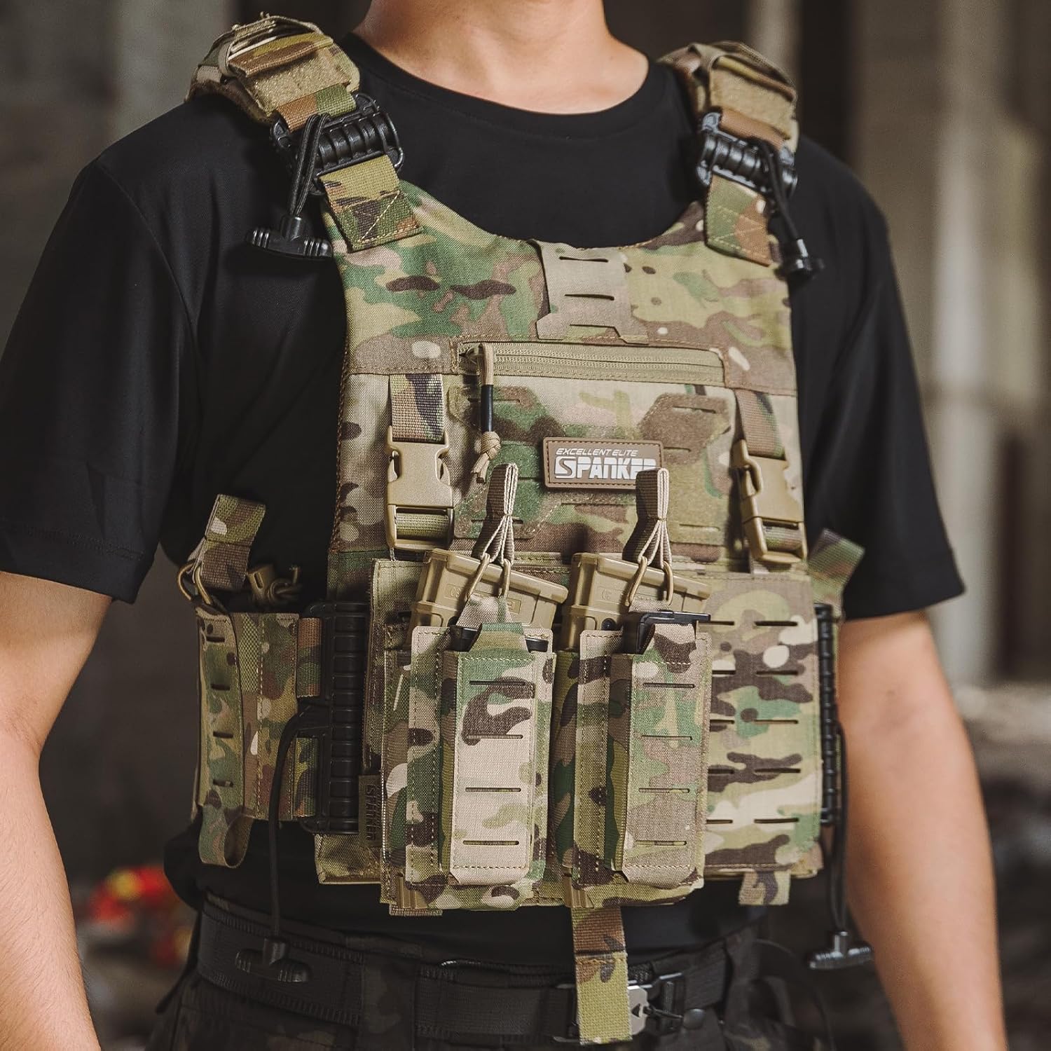 EXCELLENT ELITE SPANKER Tactical Open-Top Single/Double/Triple Molle Mag Pouch for Pistol Mag Pouch Tactical Bag Accessories Holder