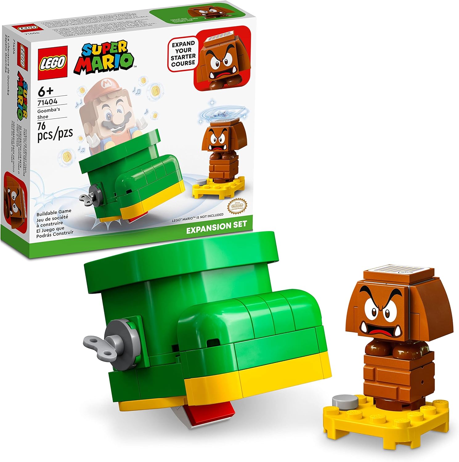 LEGO Super Mario Goomba’s Shoe Expansion Set 71404 Building Toy Set for Kids, Boys, and Girls Ages 6+ (76 Pieces)