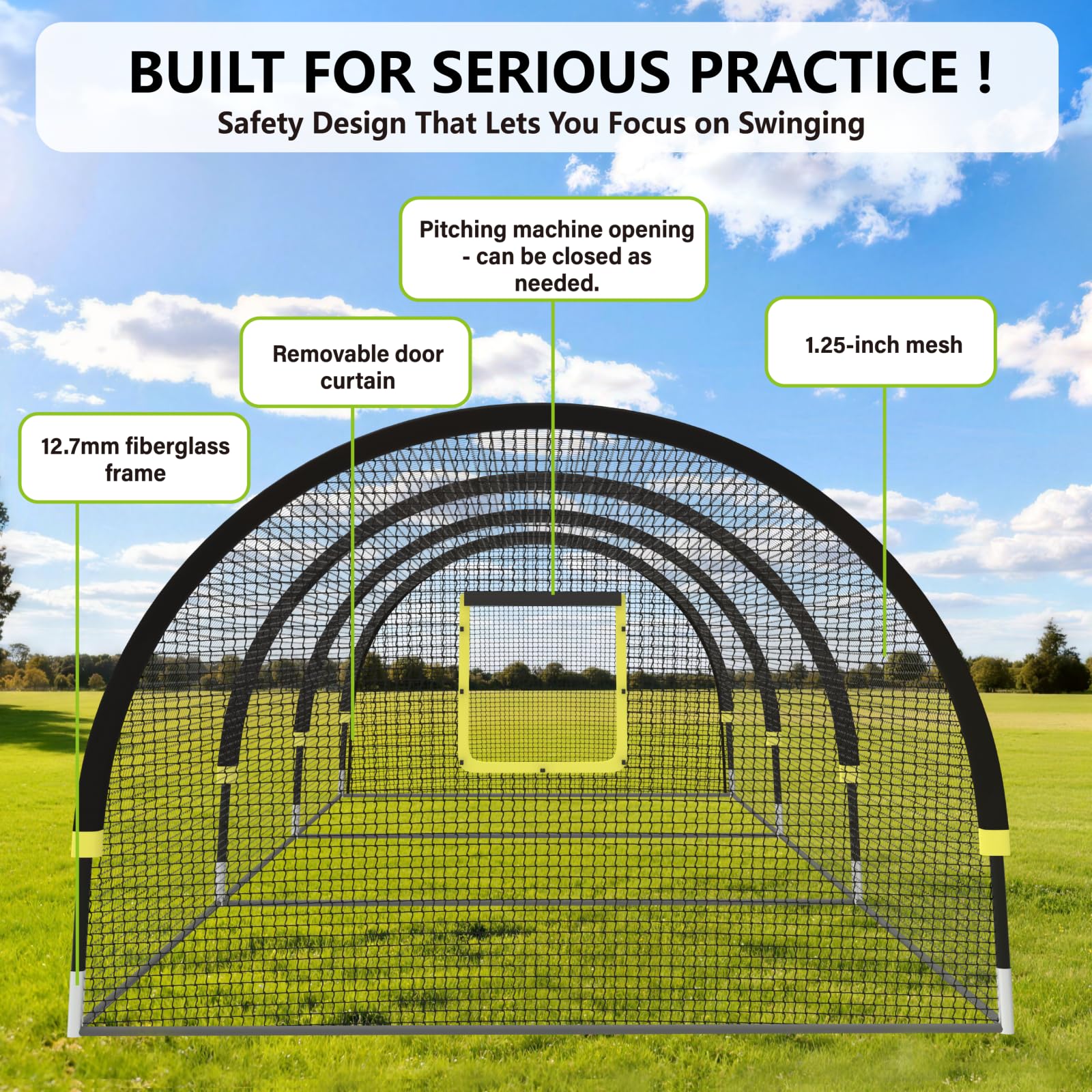 Backyard Baseball Batting Cage - 22ft Portable Net -5