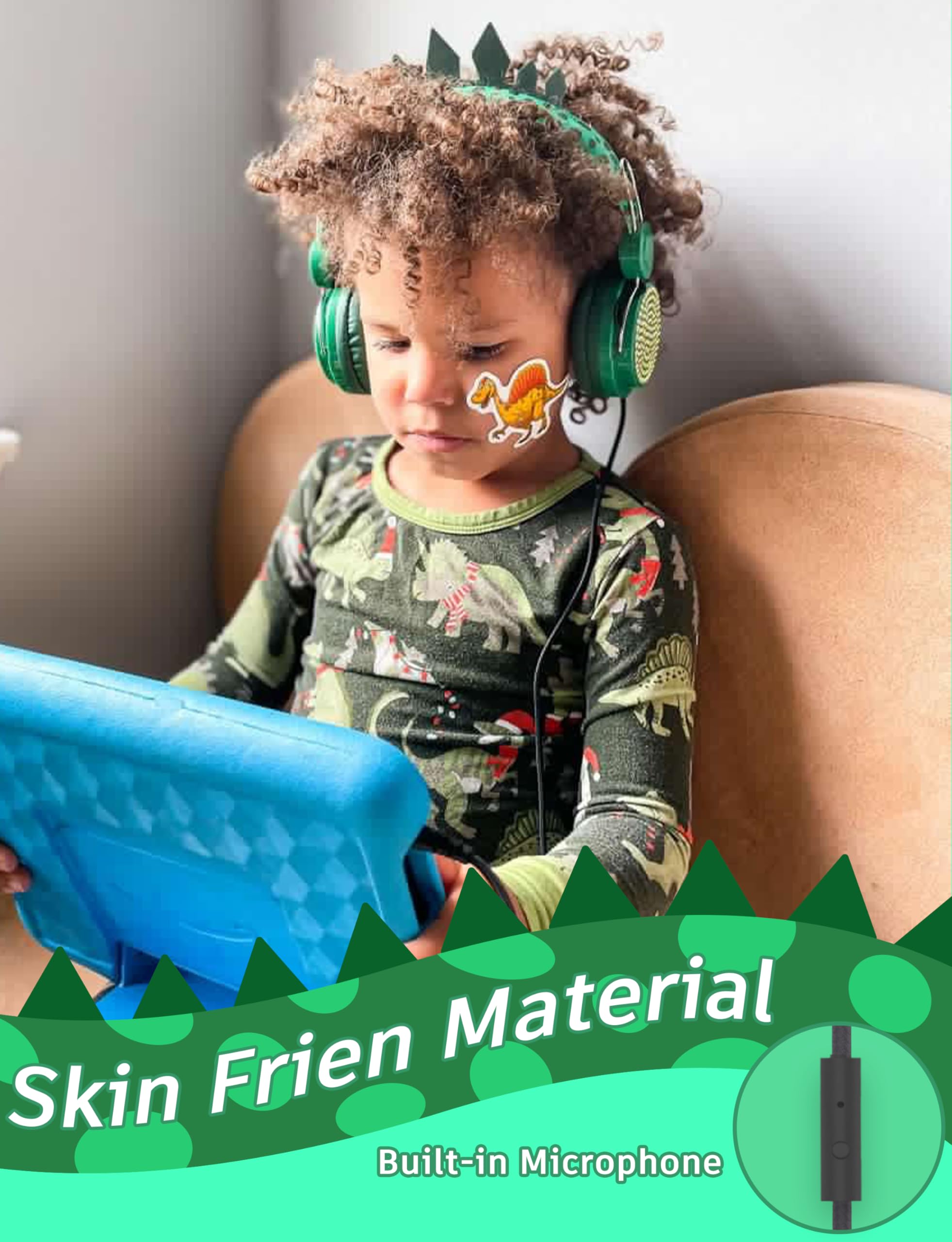 Amazon.co.jp: charlxee キッズヘッドホン 恐竜 有線ヘッドセット