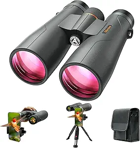 15x56 HD Binoculars for Adults High Powered with Phone Adapter and Tripod, Super Bright BAK4 Prism Waterproof Binoculars for Bird Watching Hunting Hiking Safari Travel Sports asin的图片