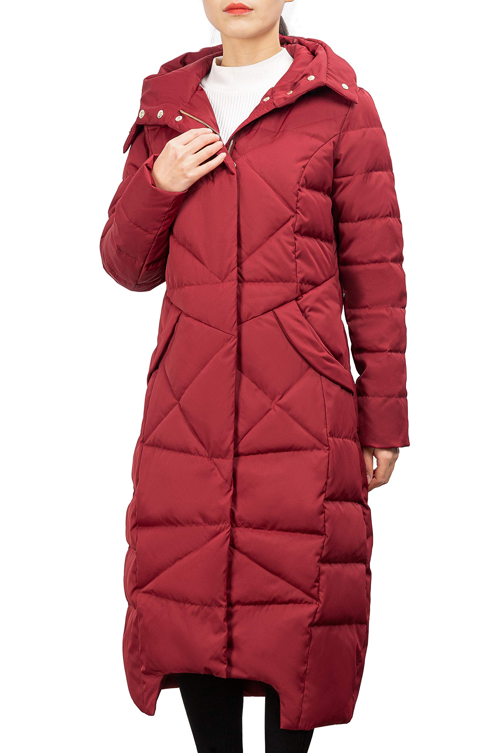 OROLAY Piumino Lungo da Donna con Cappuccio e Piumino Invernale Cappotto da Esterno Casual
