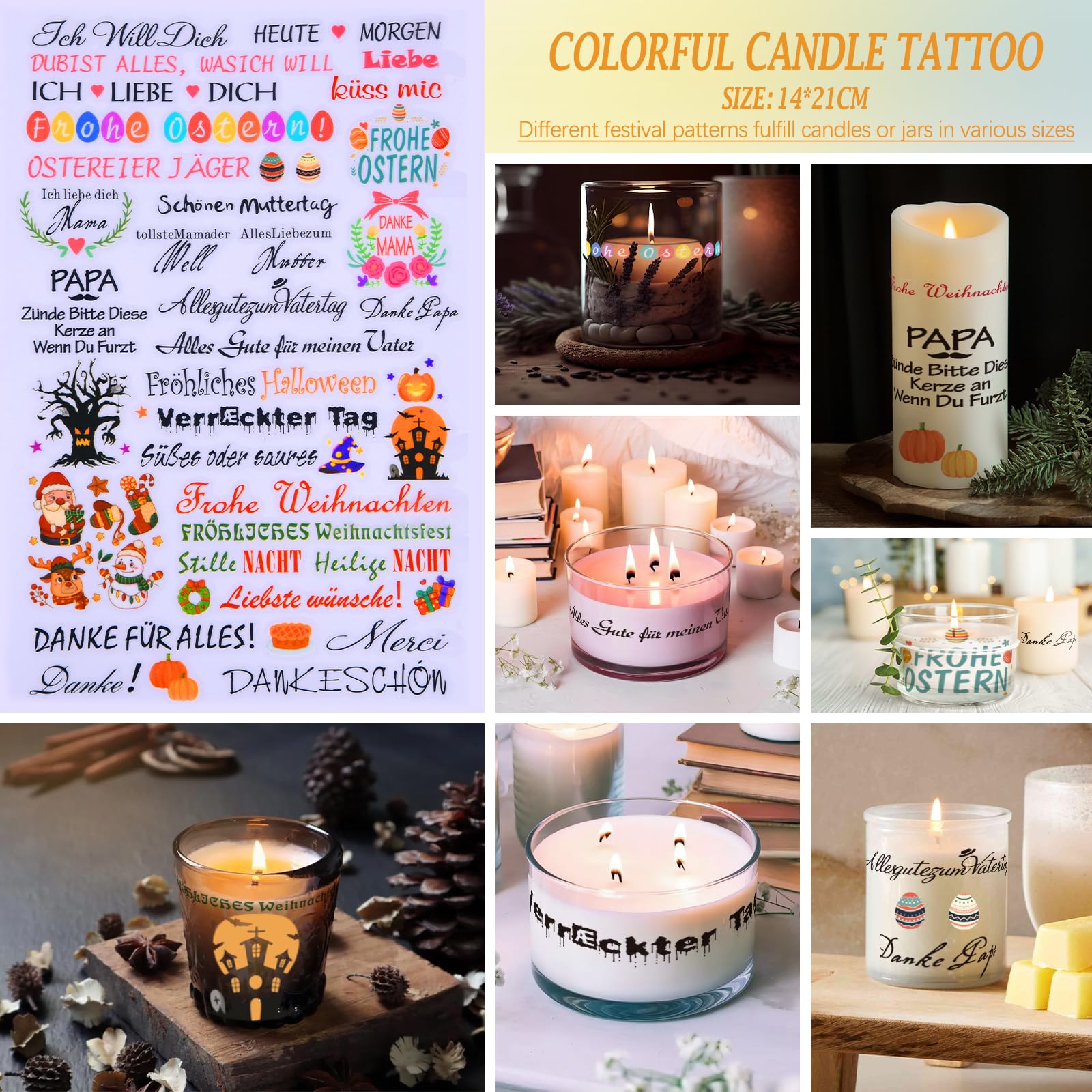 Vorlestour Kerzen Selber Machen Set, 162 Candle Making Kit mit 480g Wachs, Wachsschmelztiegel, Kerzentattoos, 8 Farbstoffen, 4 Düften, DIY Gießen Kerzen für Kinder Erwachsene