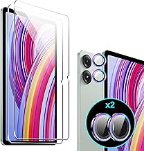 Heioloo [2 Pièces Verre Trempé pour Xiaomi Redmi Pad Pro 5G/4G /Poco Pad 12.1", [2+2 Pièces] Protection Écran et Caméra Arrière Protecteur, Dureté 9H, Sans Bulles, Ultra Transparent, Anti-Rayure