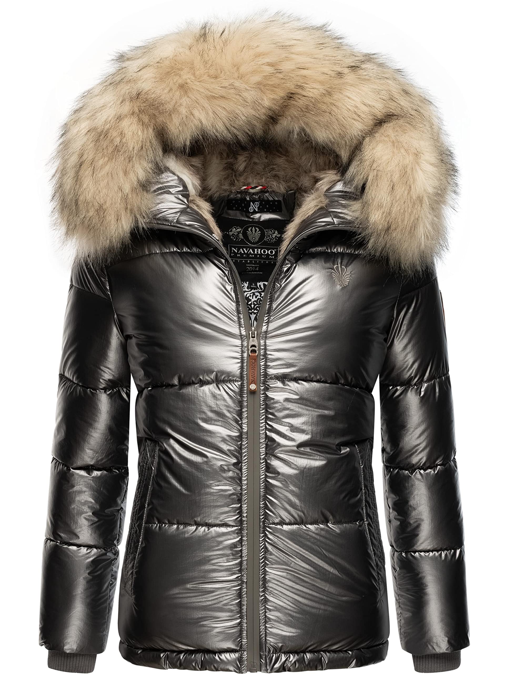 Navahoo Tikunaa - Chaqueta de invierno para mujer, con capucha de piel sintética, tallas XS-XL