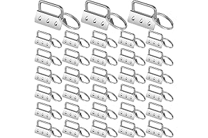 Outus Key Fob Hardware: 100-Piece Set for Wristlets and Keychains (Silver, 1.25 Inch)