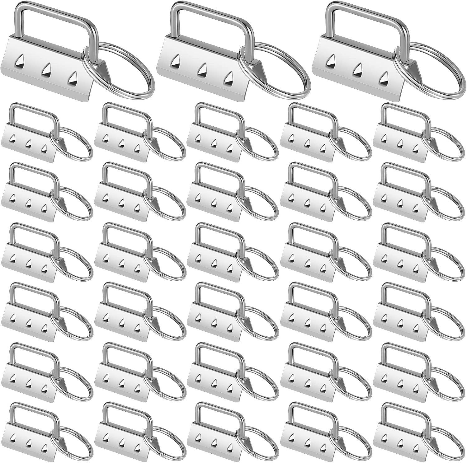 Outus 100 Pieces Key Fob Hardware Key Fob Keychain Wristlet with Split Ring (Silver,1.25 Inch) Silver 1.25 Inch