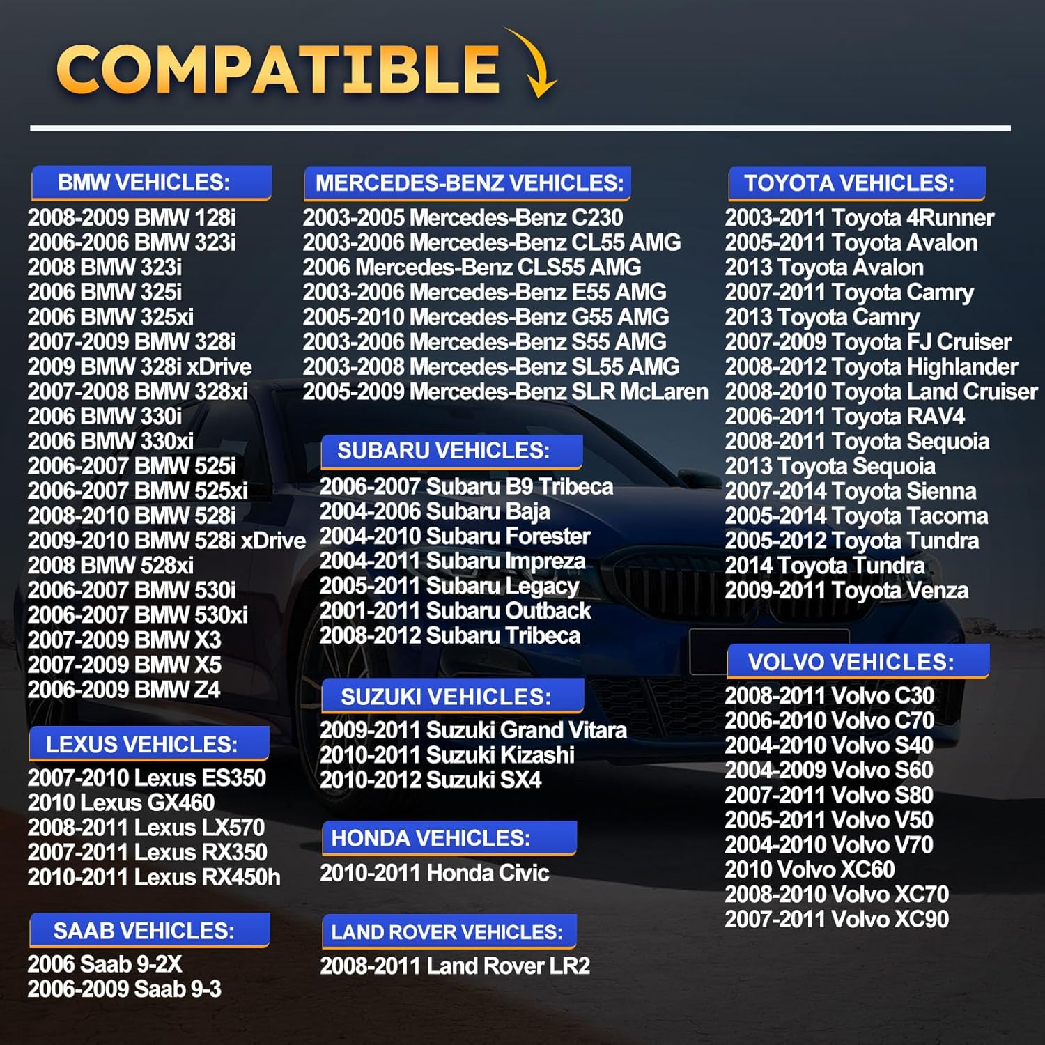 6619 Double Iridium Spark Plug Compatible with BMW Mercedes-Benz Lexus Toyota Saab Subaru Suzuki Volvo Replaces# LFR6AIX-11