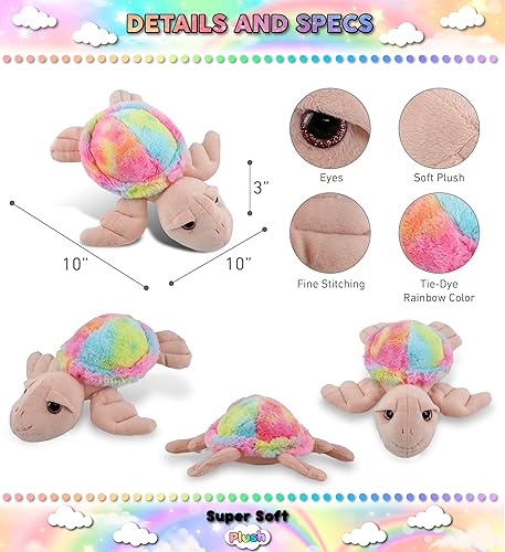 Miniatura 3 de DolliBu Animal de peluche de tortuga marina rosa arcoíris  Juguete de peluche suave para abrazar adorable juguete de peluche del océano para el