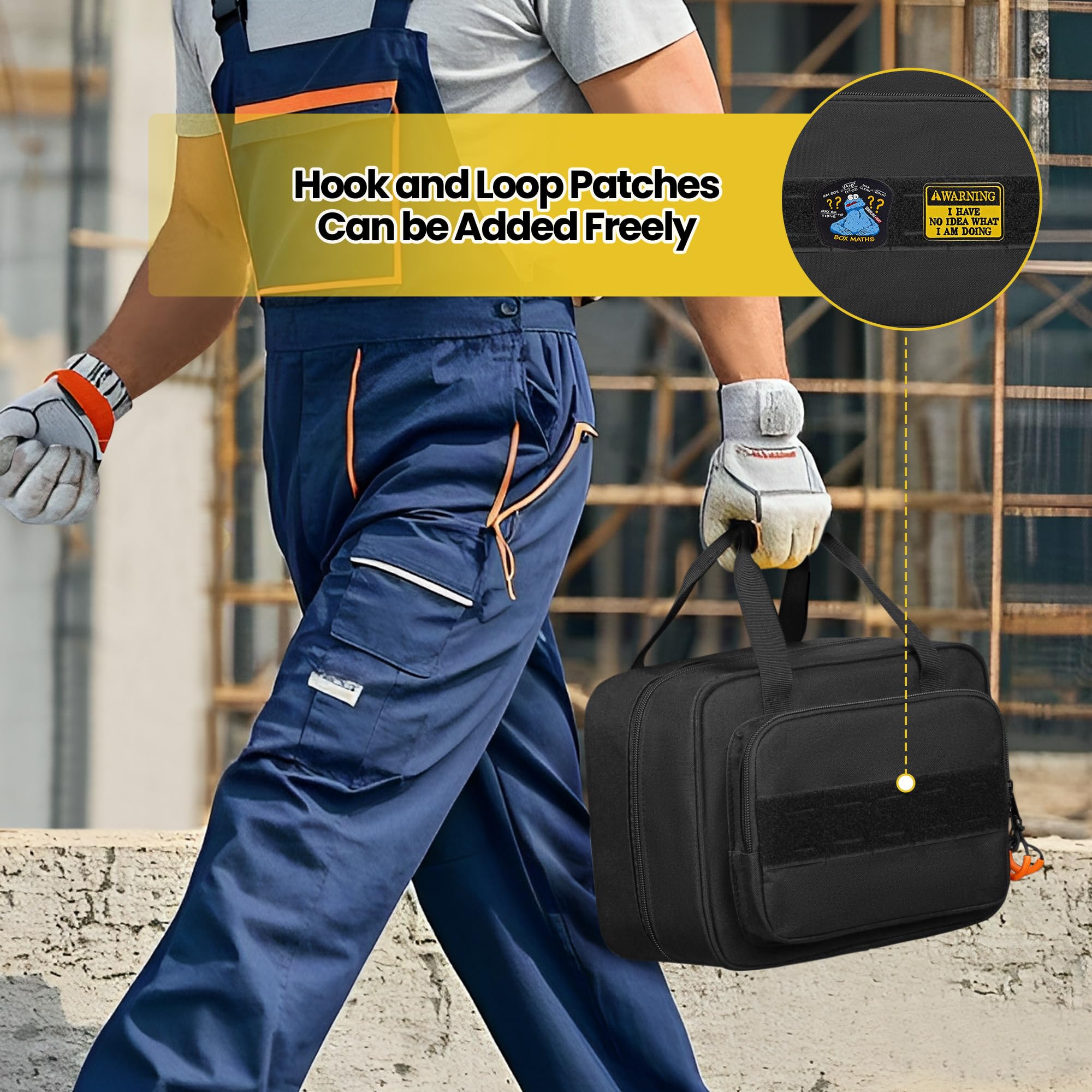 Rexmica Borsa per il Trasporto di Strumenti per Tester Elettrico Compatibile con Multimetro Digitale/Pinza Amperometro Fluke, Borsa da Trasporto con Multipli Scompartimenti per Elettricista (Solo