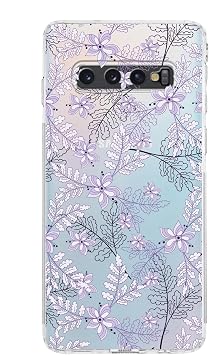 PrintiFy Samsung Galaxy S10 Kamera Korumal  Kapak Floral Lila Tasar ml   effaf K l f