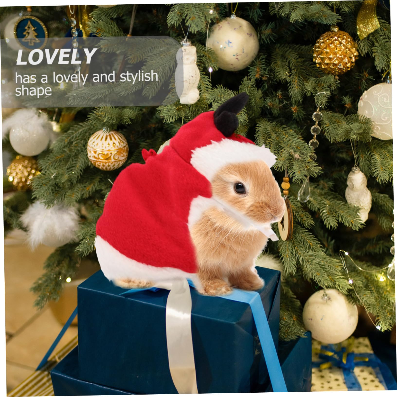 Harnais Lapin Nain RéGlable avec Laisse Pratique pour Promenade SéCuriséE VêTement De NoëL Confortable pour Petits Animaux