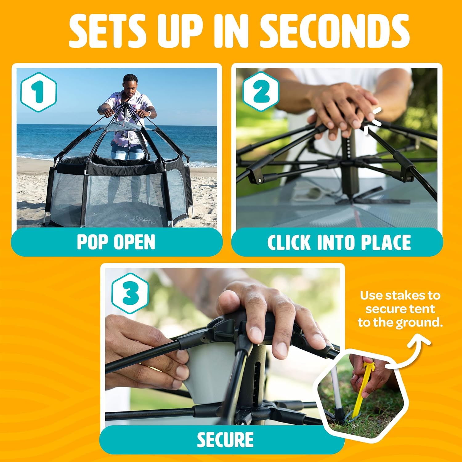 POP 'N GO Premium Indoor and Outdoor Baby Playpen - Portable, Lightweight, Pop Up Pack and Play Toddler Play Yard w/Canopy and Travel Bag - Black : Baby