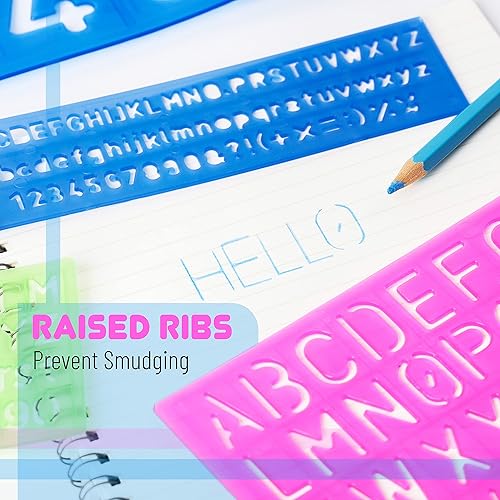 Miniatura 5 de Mr. Pen Plantillas de letras y números, plantillas de letras, paquete de 5