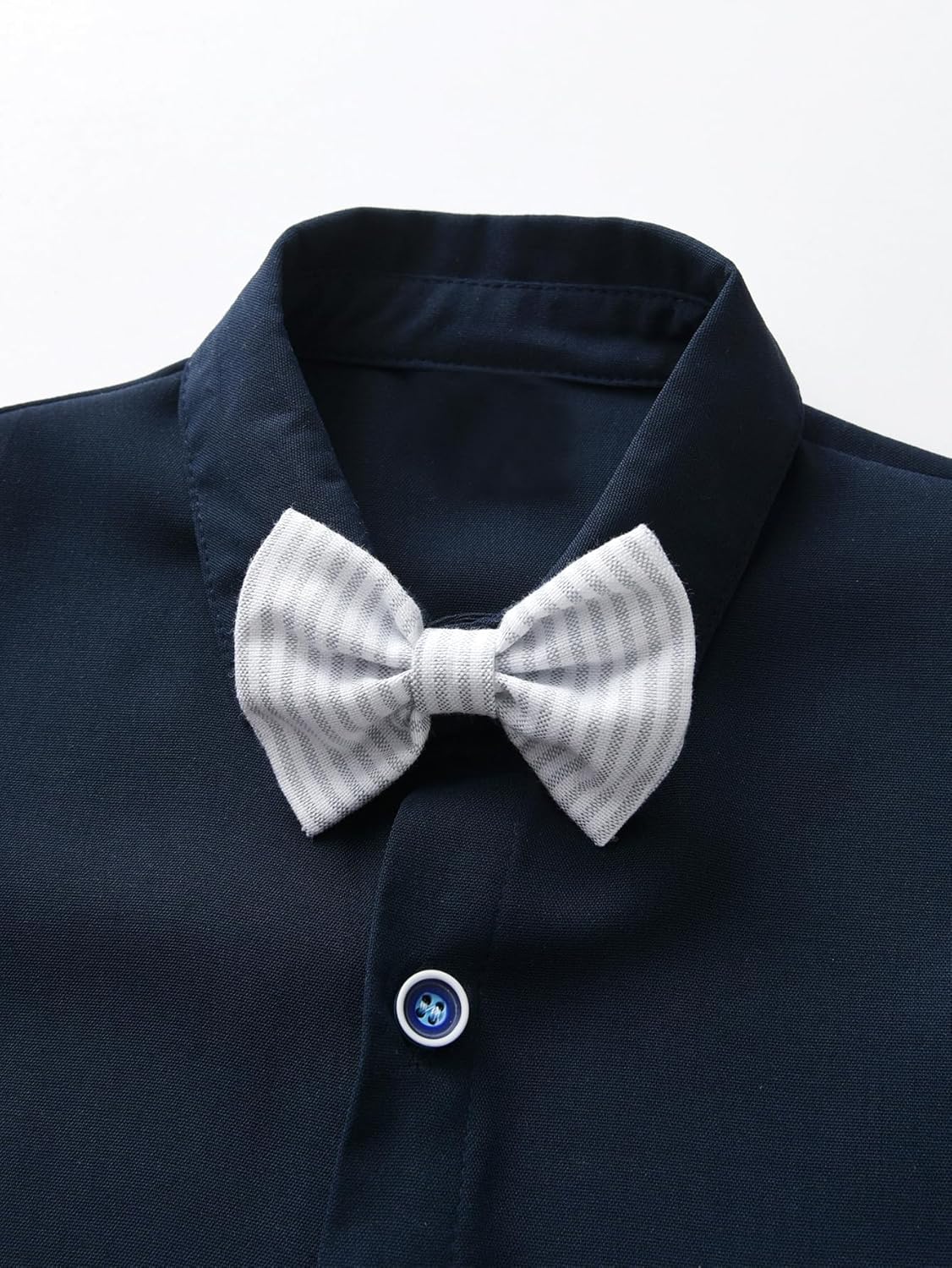 Baby Boys Gentleman Shorts Sets, Infant Outfits Suits, Shirt+Shorts+Bow Tie+Suspenders - Image 4