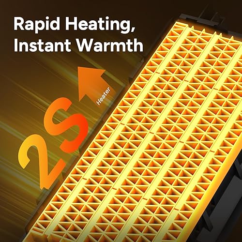 Miniatura 4 de Calentador de espacio de 1500 W, calentador eléctrico portátil que calienta 200 pies cuadrados para uso en interiores, oficina, garaje, calefacción