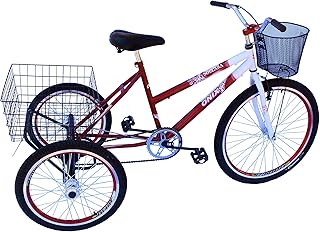 Triciclo adulto onix c/aero vermelho e guidão poty