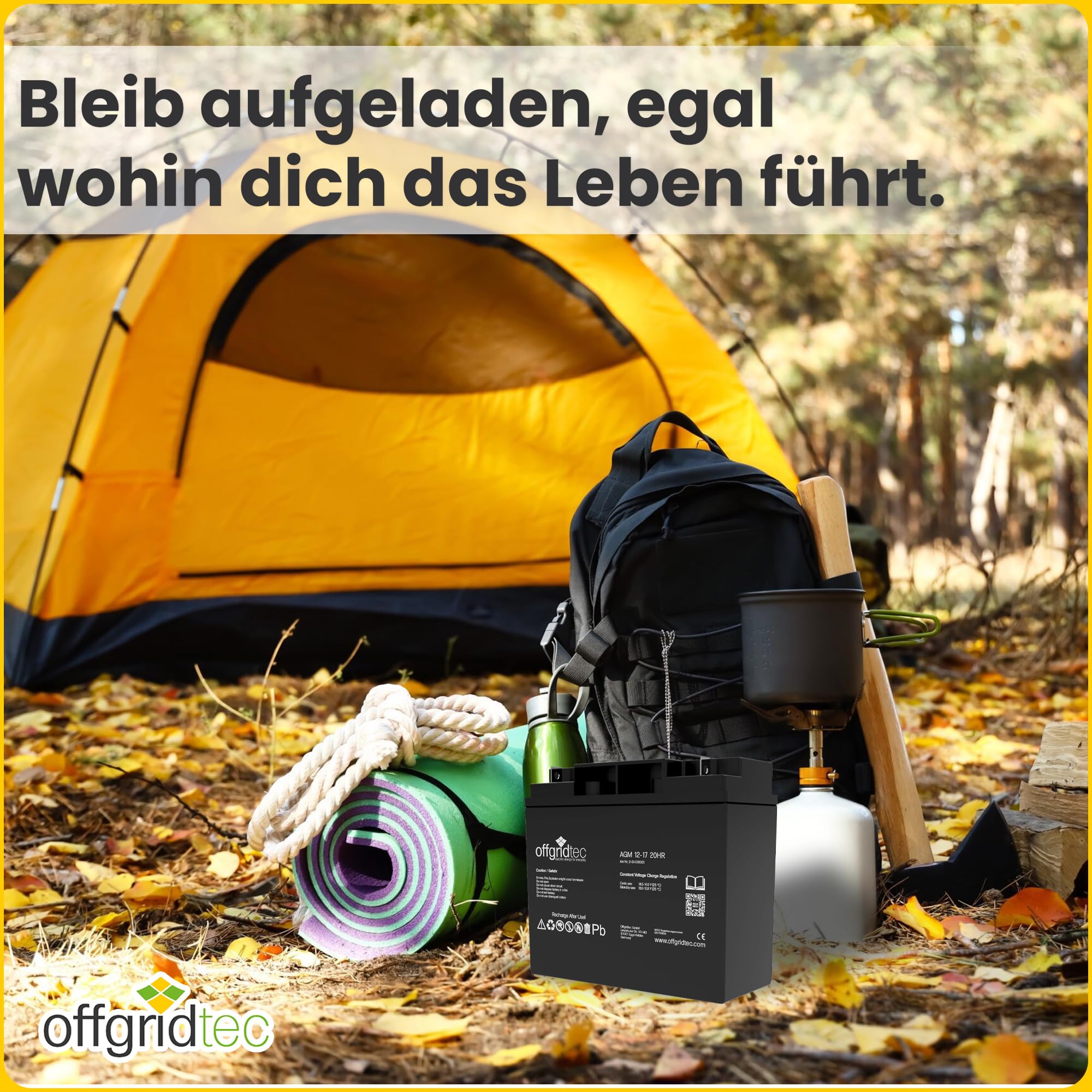 Offgridtec® Akumulator ołowiowy AGM 17Ah 12V odporny na cykle UPS zamiennik VRLA motocykl