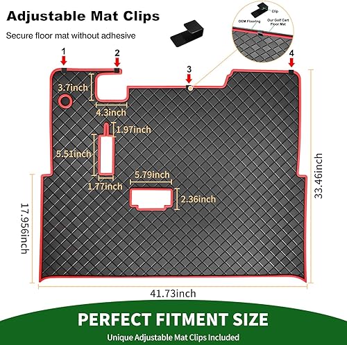 Miniatura 6 de EZGO TXT Golf Cart Floor Mat, Upgraded Non-Slip Improved Full Coverage Liner Mats Replacement with 8mm Thick Rubber, Fits EZGO TXT (1994+), EX1