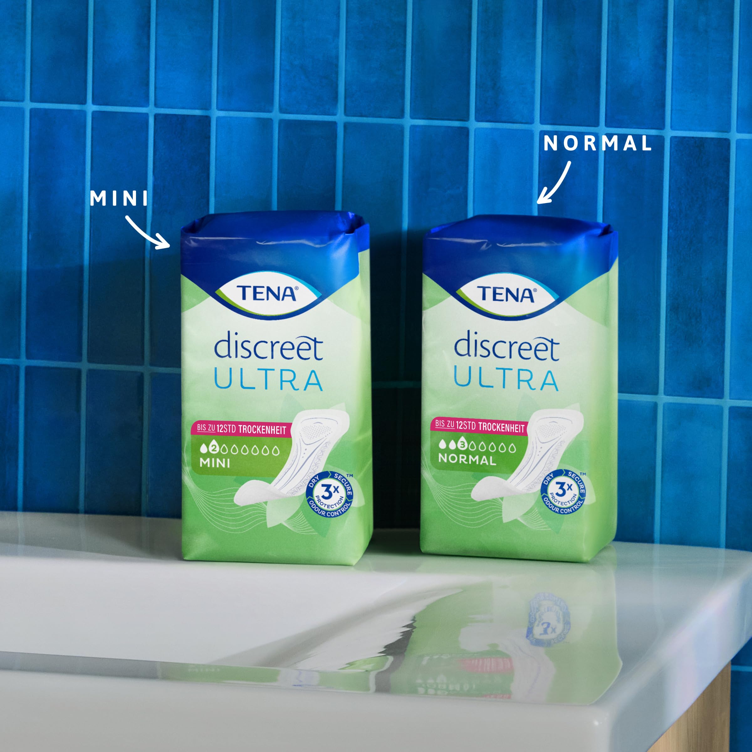 TENA Lady Discreet Mini Towels, for Light Bladder Weakness, Monthly Pack of 120 Incontinence Pads for Women