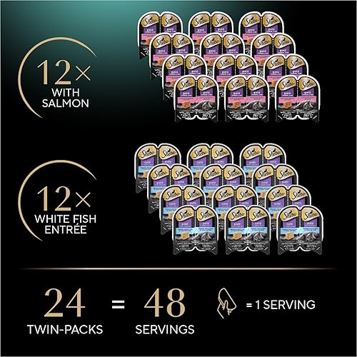 Vista 61 de SHEBA - Paquete variado de paté húmedo para gatos, mariscos exclusivos, salmón delicado y pescado blanco y atún tiernos, Perfect Portions, bandejas