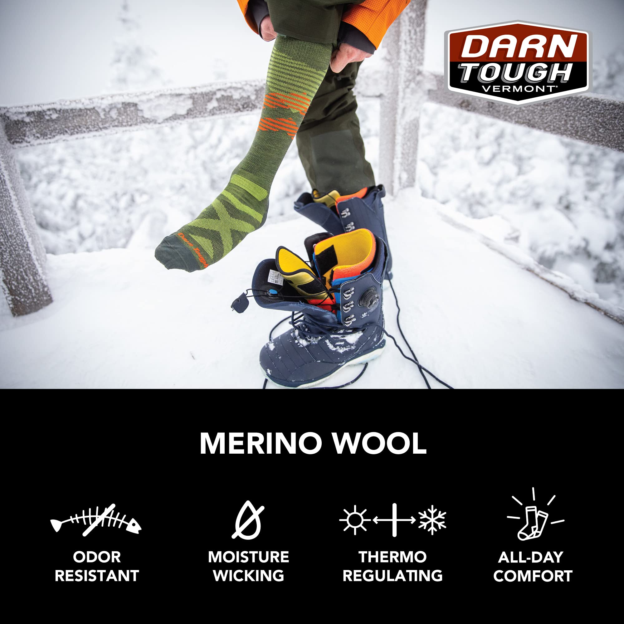 Darn Tough Heady Yeti OTC - Calzini da uomo di peso medio con cuscino (stile 8043)